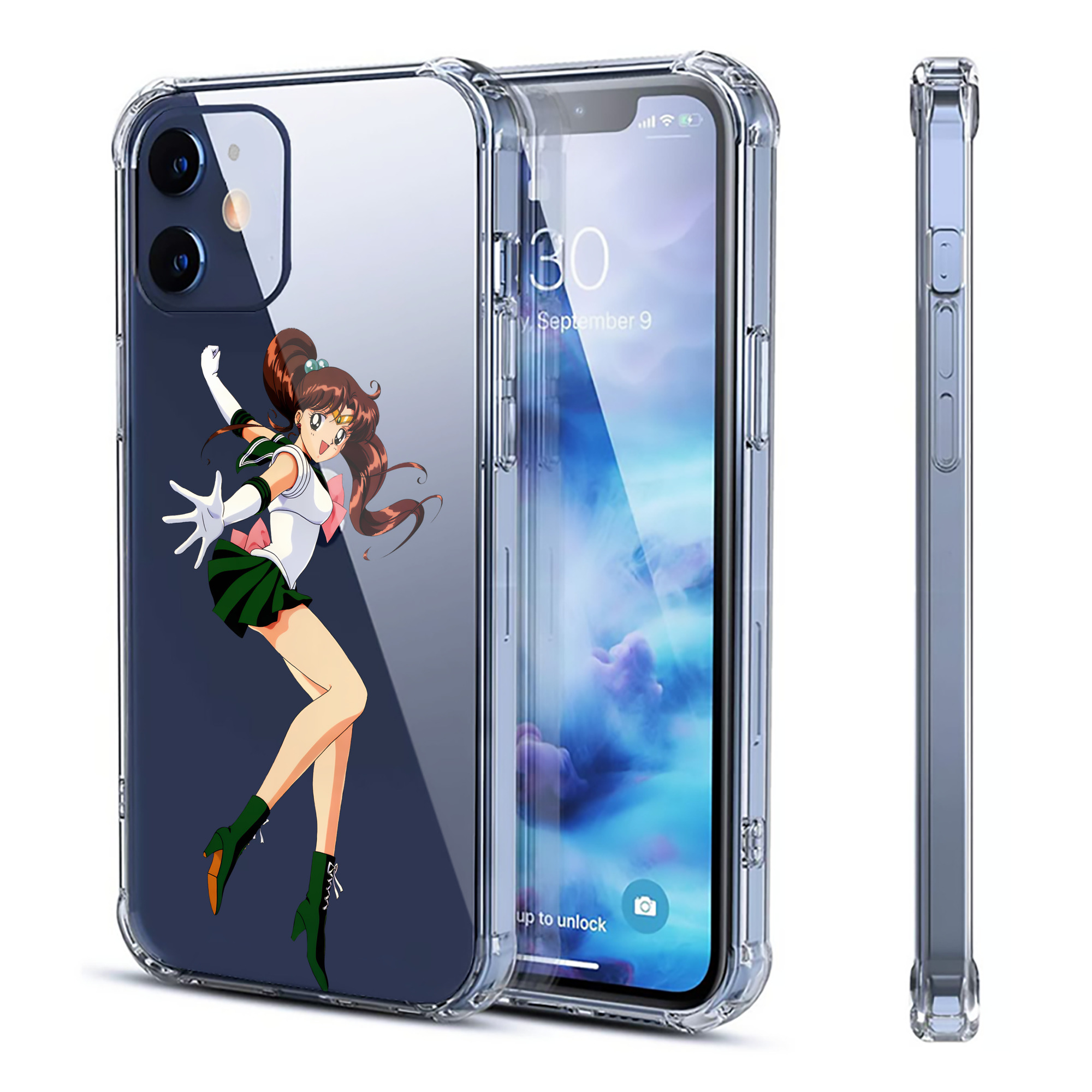 （画像用） 美少女戦士セーラームーン 木野 まこと きの まこと Sailor Moon Kino Makoto （セーラージュピター；Sailor Jupiter） 【iPhone 12シリーズ対応】透明スマホケース（クリアソフトケース）